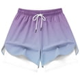 thumbnail image 5 of LEKWK Athletic Shorts for Women with Liner High Waisted Drawstring Gradient Swim Trunks Loose Fit Casual Workout Shorts for Gym Yoga Running, 5 of 6