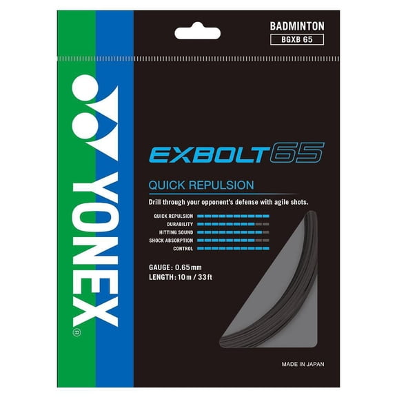 YONEX BG Exbolt 65 Badminton String Black
