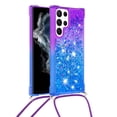 thumbnail image 2 of Funda para Samsung Galaxy S22 Ultra 5G Brillantina Líquida Divertida Reluciente y con Cristales en Movimiento Cuerpo Cruzado con Cordón Ajustable, 2 of 5