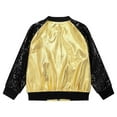 thumbnail image 3 of Eandarui Girls Boys Sequins Hip Hop Jazz Bomber Jacket Kids Unisex Long Sleeve Glitter Metallic Gold 10, 3 of 7