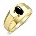 thumbnail image 6 of RYLOS Men's Rings Yellow Gold Plated Silver Ring Classic Solitaire 7X5MM Oval Shape Gemstone Designer Band Cabochon Onyx October Birthstone Rings For Men Size 13, 6 of 7