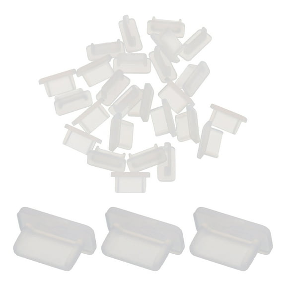 25pcs USB Type C Port Plugs Covers Caps Silicone Anti Dust Protectors for USB Female End, Clear