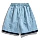 thumbnail image 4 of pstuiky Pantalones cortos cargo para hombre, Pantalones cortos casuales cómodos de moda para hombre, de color liso, con cintura elástica regular, para playa Pantalones cortos cargo, 4 of 4