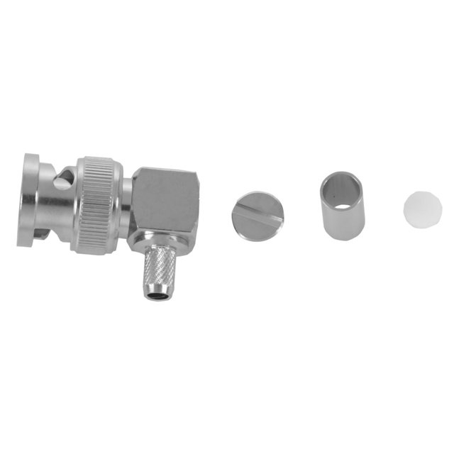 4X BNC Male Plug Right Angle Crimp for RG58 RG400 RFC195 RF Coax Adapter Connector,Silver