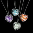 thumbnail image 3 of Eisoary Fashion Women Hollow Out Heart Rhinestone Pendant Luminous Chain Necklace Gift, 3 of 10