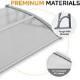 thumbnail image 6 of WBTER Window Awning Door Canopy Exterior, 30" x 40" Awnings for Doors Polycarbonate Cover Patio Door Awning Rain Snow Sunlight Protection Hollow Sheet (Clear Board & Grey Bracket), 6 of 8