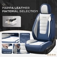 thumbnail image 4 of Coverado Car Seat Covers Full Set, Stylish Faux Leather Front and Back Seat Protectors, Automotive Interior Accessories Universal Fit for Most Cars, Blue & White, 4 of 10