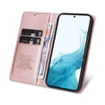 thumbnail image 4 of Wallet Case for Samsung Galaxy S23, Business Style PU Leather Magnetic Adsorption Flip Folio Cover with Kickstand Card Slots Cash Holder Soft Silicone Shockproof Protective Case,Rosegold, 4 of 9