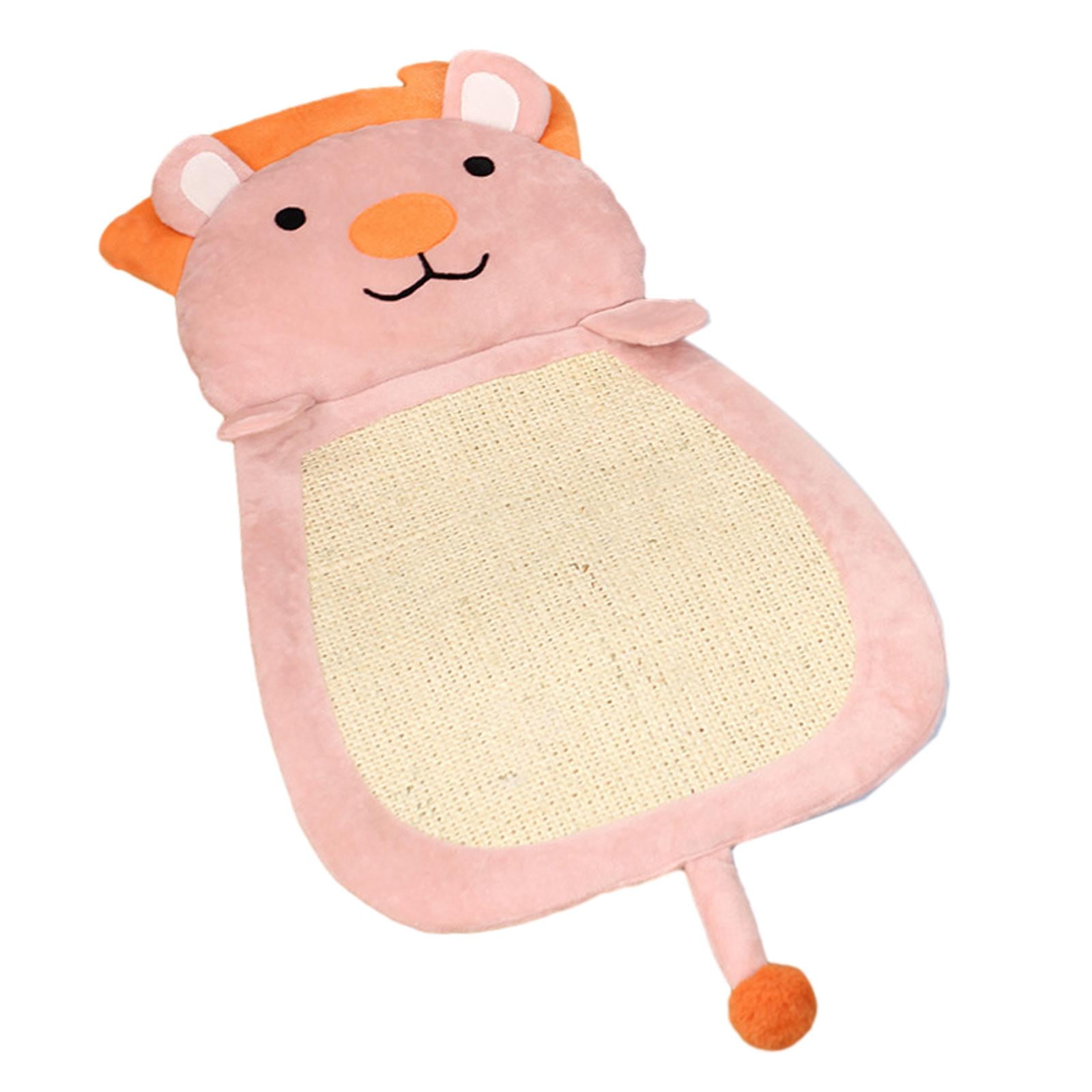 Tooyful Cat Scratcher Sisal Mat, Cat Scratching Board Pad, Durable Furniture Protector Cat Scratch Pad Lounge Bed for Kitten Small Medium Large Cats Pink Color Lion
