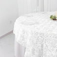 thumbnail image 5 of BalsaCircle 72" x 72" White Raised Rosette Table Cover Overlays Wedding Tablecloth, 5 of 8