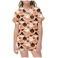 thumbnail image 1 of WEAIXIMIUNG Children's Leisure Printed Button Collar Short Sleeved Top Shorts Pajama Set 4-5 Years, 1 of 4