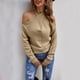 thumbnail image 3 of Sudadera con estampado de Navidad Gibobby para mujer Caqui L, 3 of 5