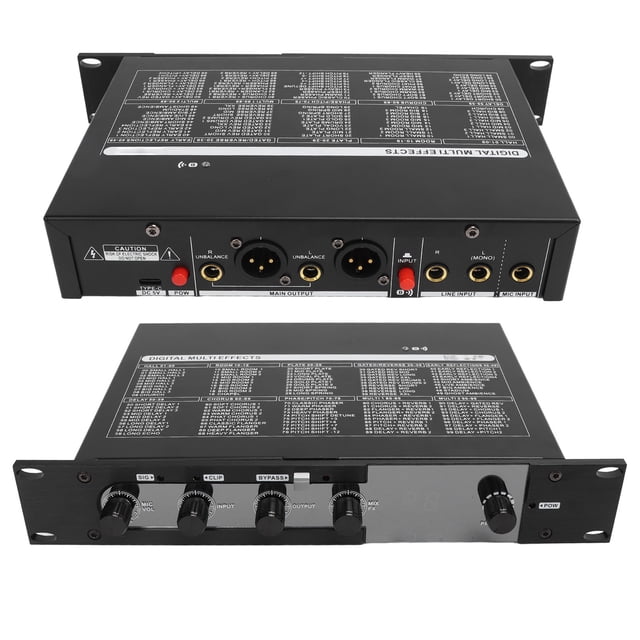 Karaoke Mixer with 99 DSP Effects, Built In Microphone, Wireless Playback for Sound Effects Processor