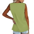 thumbnail image 6 of Ydkzymd Workout Tank Tops for Women with Shelf Bra and Workout Sayings Green Flowy Lounge Henley Tunics Button Up Cute Plus Size T Shirts Sleeveless Solid Color Fashion Blouses Green L, 6 of 7