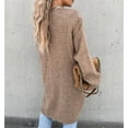 thumbnail image 6 of Women's Neck Cardigan Sweater Chunky Solid Casual Long Sweater Coat Open Front Knitwear Fashion Winter Coats, 6 of 8