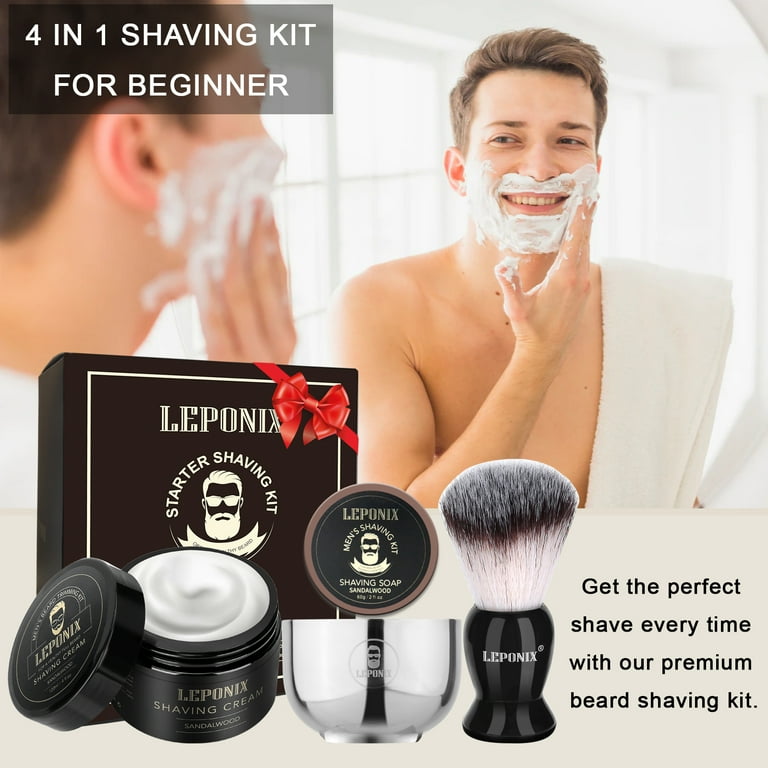 Shaving Kit for Men Mens Shaving Kit include Sandalwood Shaving Cream Shaving Soap Shaving Brush Shaving Bowl Gift Set for Men Gifts for Boyfriend