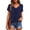 Dark Blue, variant on Womens Casual Blouses V Neck Short Sleeve Tops Exquisite Ruched Front Craft Comfort Dual Use For Formal Events And Daily Leisure Outfits Women Outfits Dark Blue