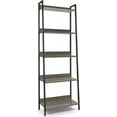 thumbnail image 7 of MorandiMal 5 Tier Ladder Bookshelf, 24 Inch Width Free Standing Shelf, Bookcase Shelf Storage Rack Organizer, Industrial Book Shelves for Home Office, Living Room, Kitchen, Dark Grey, Vintage Shelves, 7 of 7