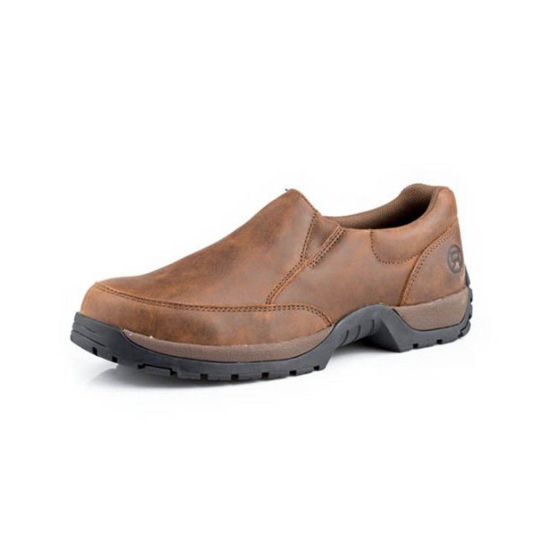 Roper Roper Western Shoes Mens Leather Slip On Brown 0902016501562