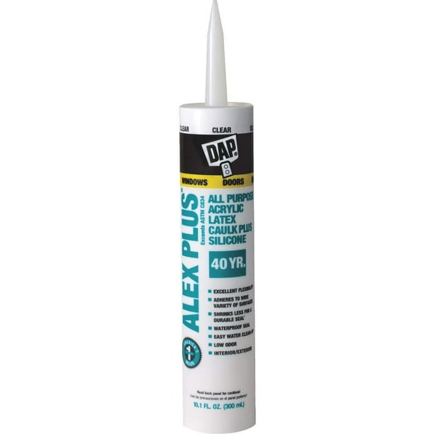Dap 18156 11 Oz Clear Alex Plus Acrylic Latex Caulk With Silicone