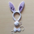 thumbnail image 2 of Bunny Rabbit Ensemble de Costume, Serre-Tête Oreilles Nœuds Papillon Queue Ensemble, Accessoires de Costume d'Halloween (Violet), 2 of 5
