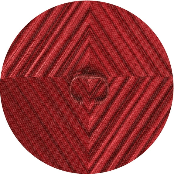 Ahgly Company Machine Washable Indoor Round Transitional Red Area Rugs, 6' Round