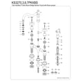 thumbnail image 6 of Kingston Brass KS3277PKXBS Duchess Bridge Kitchen Faucet with Brass Side Sprayer, Brushed Brass, 6 of 7