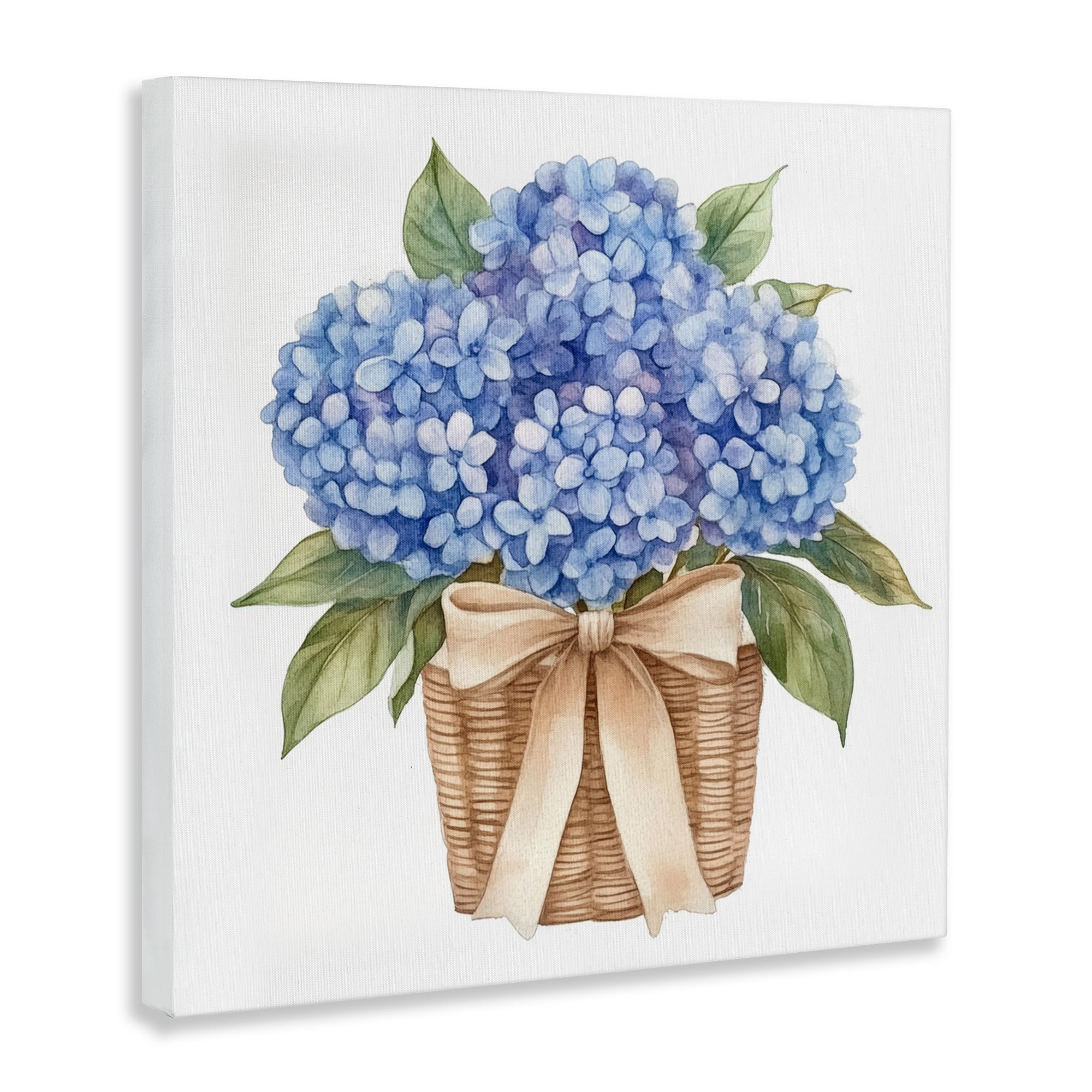 Stupell Industries Blue Hydrangea Picnic Basket Canvas Wall Art, design by Petal Prints Design
