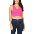 thumbnail image 5 of FashionMille Women Casual V Neck Ribbed Knit Sleeveless Cami Crop Tank Top, 5 of 5