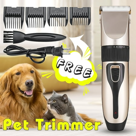 Professional Quiet Mute Electric Trimmer Clipper Shaver Grooming Kit Set for Pet Cat Dog