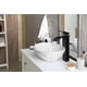 thumbnail image 4 of Grifo de baño con caño de cascada alto negro, grifos de lavabo de tocador de baño de una sola manija, grifo de recipiente para fregadero de 1 orificio, grifo de lavabo con mangueras de sumin, 4 of 4