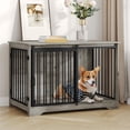 thumbnail image 2 of Hzuaneri Furniture Style Dog Crate, Dog Kennels, Greige and Black DFC02305B, 2 of 8