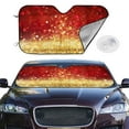 thumbnail image 2 of Uemuo Red Gold Glitter Pattern Accordion Car Windshield Sun Shade, Foldable Reflective Sun Visor for Car, Reflector Windshield Sunshade-, 2 of 7