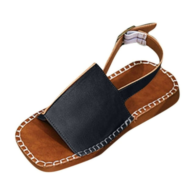 CHGBMOK Sandals Womens Stitched - Edge Ankle - Strap Slide Sandals for Effortless Style Sizes 36-42