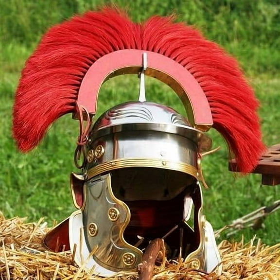 Roman Imperial Centurion Helmet with Red Plume
