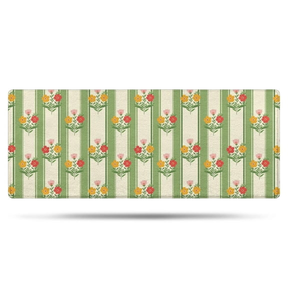 Pioneer Flower Floral Print Pattern Bathroom Rugs Mat, Non Slip Microfiber Bathroom Rug with Rubber Backing, Soft Mats for Bathroom Floor Tub Shower, 24"x60"