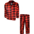 thumbnail image 1 of Totally Pink! Pyjama Traditionnel en Polaire à Carreaux Rouge et Noir pour Femmes (Petit), 1 of 1