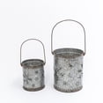 thumbnail image 3 of Set of 2 Nesting Metal Galvanized Snowflake Luminaries, 3 of 4