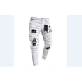 thumbnail image 3 of Men Skinny Ripped Jeans, Slim Fit Pants, Destroyed Zipper Holes Trousers, 3 of 3