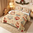 thumbnail image 3 of Erosebridal Cartoon Winter Snowman Twin Quilt Set 2 Pieces,Happy Xmas Twin Coverlet Set,Khaki,1 Bedspread and 1 Pillowcase, 3 of 7