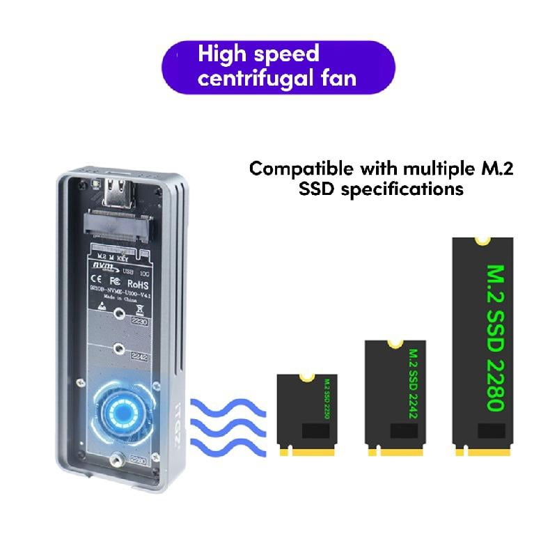 Zeiwohndc USB3.1 M.2 SATA NVME SSD Enclosure RTL9210B 10Gbps 1000M Hard Drive Case Box