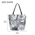 thumbnail image 5 of FORMRS Womens Canvas Tote Bag with Zipper Inner Pocket Shoulder Handbag, Black Roses, 5 of 7
