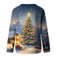 thumbnail image 5 of Sakmal Womens Christmas Sweatshirts Crew Neck Yellow Oversized Tops Holiday Christmas Trees Sweatshirt for Women, 5 of 5