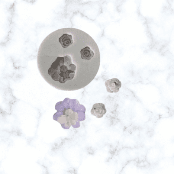 Rose and Pansy Silicone Mold 3 Cavity