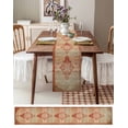 thumbnail image 4 of Table Runner 72 Inches Long for Kitchen Dining, Red Beige Dresser Scarf Farmhouse, Dining Table Decorations for Wedding/Parties, Vintage Boho Ethnic Geometric Abstract Art 16 x 72 In, 4 of 9