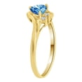 thumbnail image 2 of 14k Yellow Gold, Dainty Heart Shape Ring Lt Blue CZ Dec Synthetic Birthstones Size 8, 2 of 3