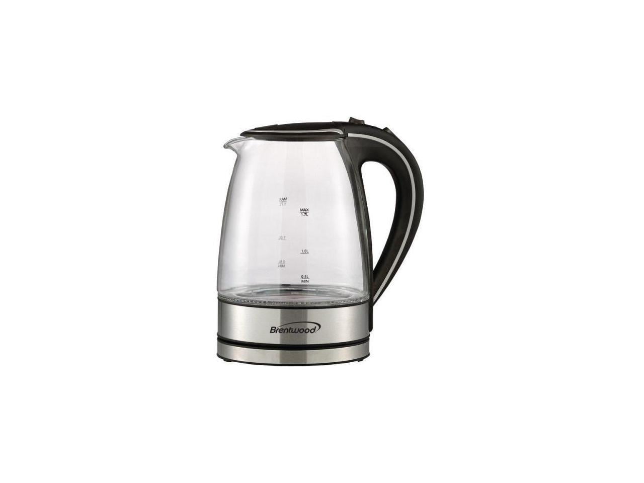 Brentwood Appliances KT-1900BK 1.7L Cordless Glass Electric Kettle, Black