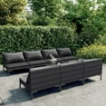 thumbnail image 1 of vidaXL 8 Piece Garden Lounge Set with Cushions Poly Rattan Dark Grey, 1 of 5
