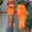 Orange, variant on Chic Womens Slide Sandals - Lightweight, Casual, Flat, Square Open Toe - Perfect for Summer & Kings Day