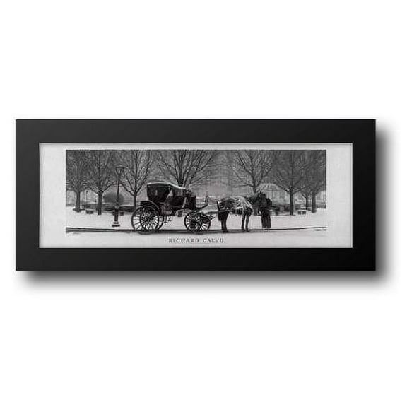 Hansom Cab 40x16 Framed Art Print by Calvo, Richard